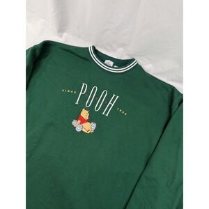 Winnie the Pooh Pullover Sweatshirt Crewneck Size XXL  Disney Green Perfect Con.